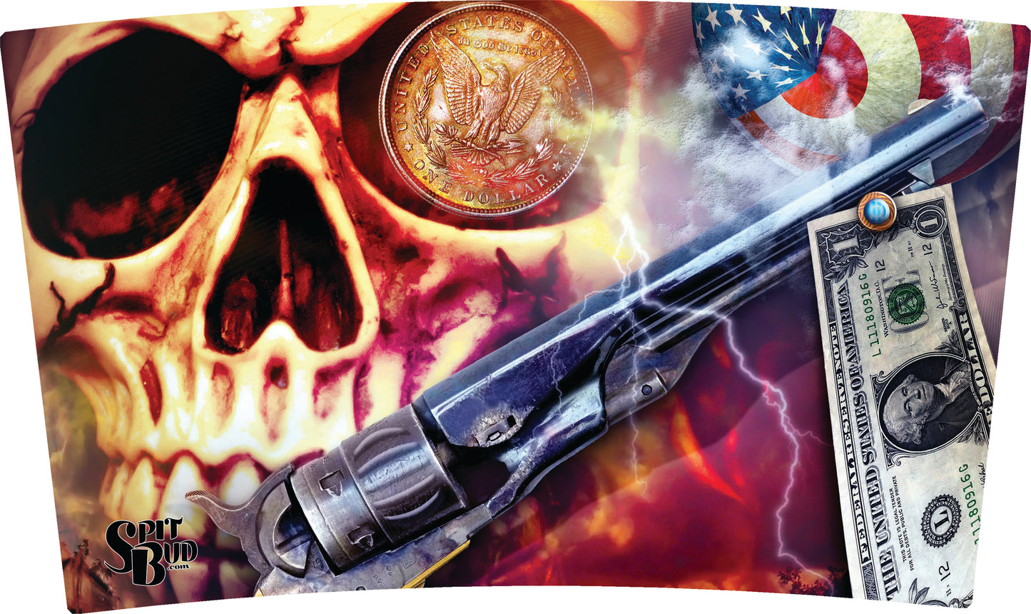 Skull, Pistol and Money