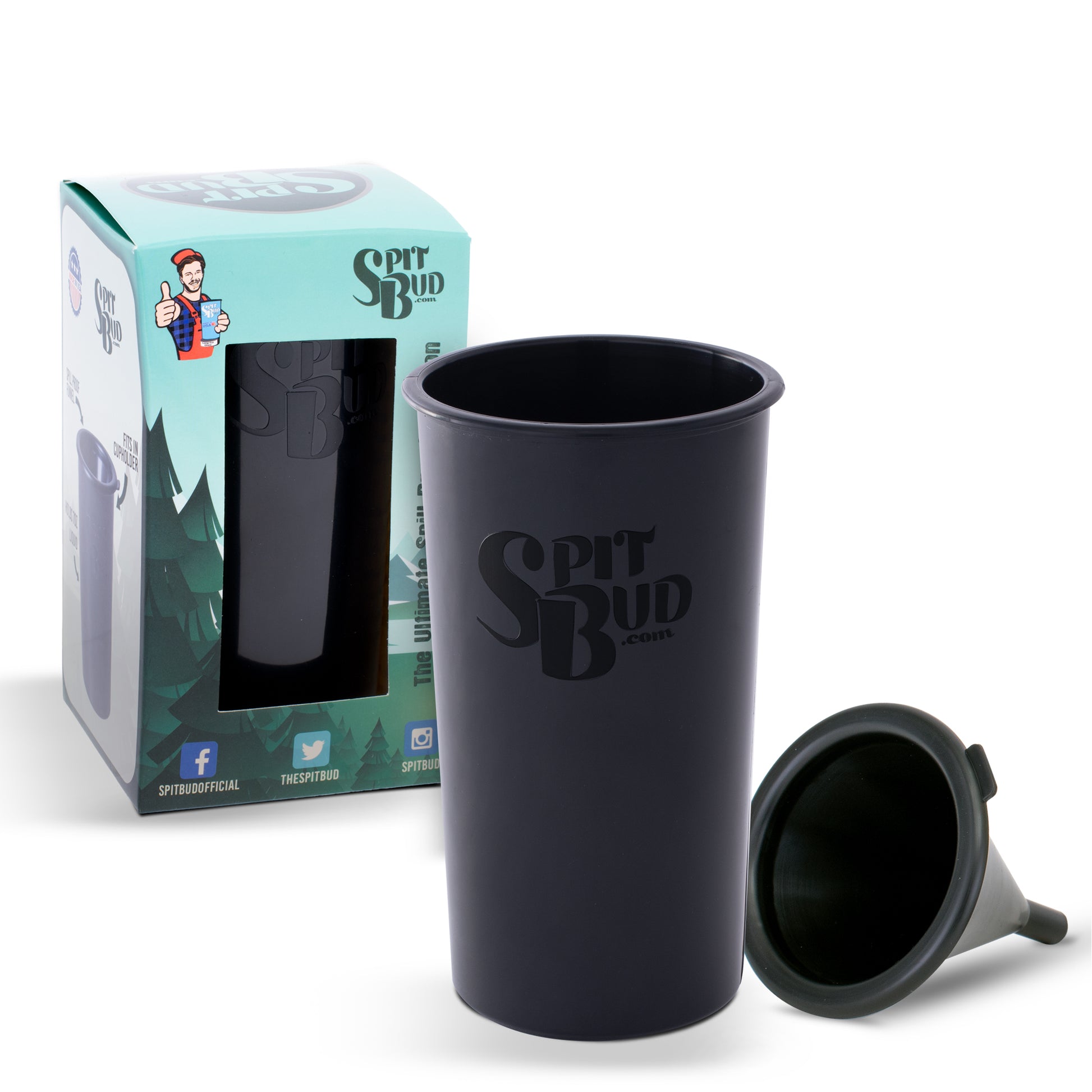 tobacco spit cups Snuff Cup, the Original Cup. Spittoon With Can Storage Comes with a Can Cutter and Holder Convenient pop tab to prevent getting dip spit on your hands when emptying your Spitbud. SpitCups Chewing Tobacco Dip Spit